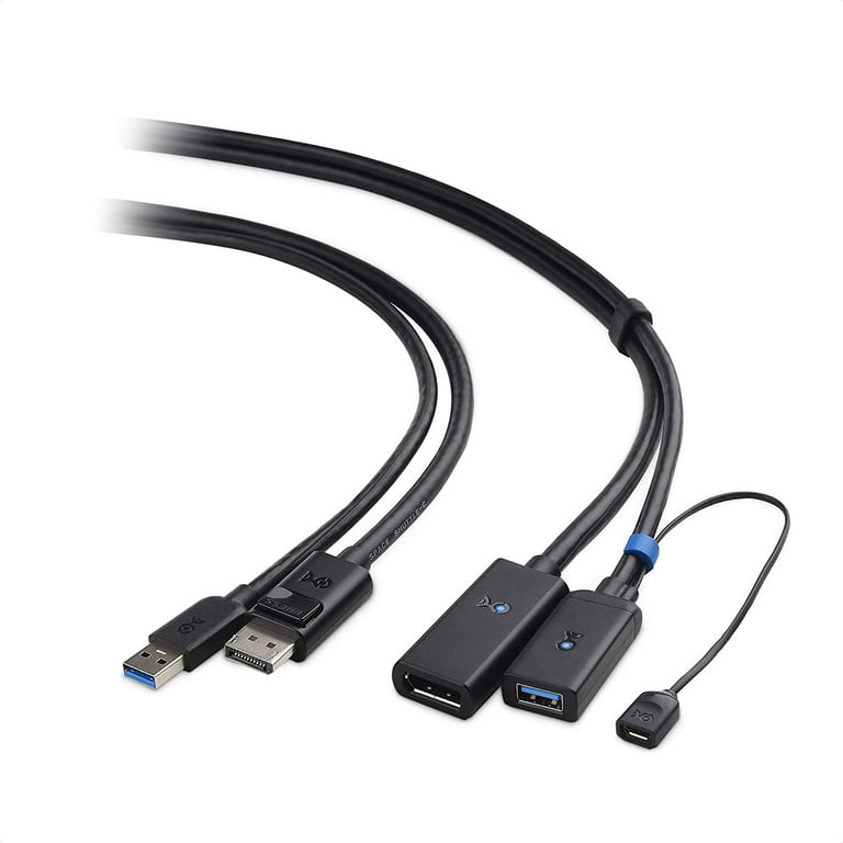 Cable Matters 2-in-1 VR Cable Oculus Rift S, HTC Vive Pro, and more (DisplayPort and USB Extension Cable) Black – 5m / 16.4 Feet - Walmart.com