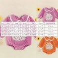 thumbnail image 3 of mgoYE Newborn Baby Girl Halloween Outfit Pumpkin Bubble Romper Embroidery Onesie, Ideal for Pumpkin Patch & Halloween Photos, 3 of 4