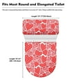 thumbnail image 5 of Renewold Valentine's Day Red Heart Toilet Lid Cover Elongated with Elastic Edge 2 Pieces Universal Fit Size Toilet Lid Dust Cover and Toilet Lid Tank Cover Set Keep Toilet Clean, 5 of 6