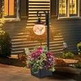 thumbnail image 2 of C Cattleya Solar Outdoor Post Light with Planter and Mosaic Glass Shade, 2 of 7