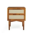 thumbnail image 3 of Asher Nightstand with 2 Drawers, Mid-Century and Bohemian, Solid Wood, Caramel, 3 of 16