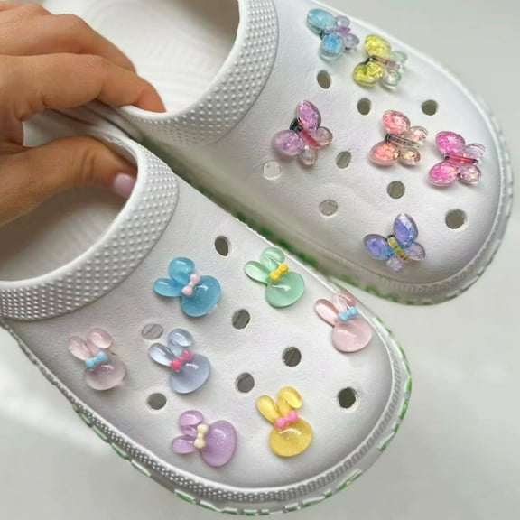 13 PCS Flower Shoe Charms for Clog Sandals, Stars Charms Accessories for Girls, DIY Shoe Decoration Charms for Women, Party Favor