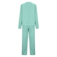 thumbnail image 4 of Posijego Womens Two Piece Outfit Long Sleeve Pullover Top & Wide Leg Pants Matching Tracksuit Sweatsuit Sets, 4 of 4