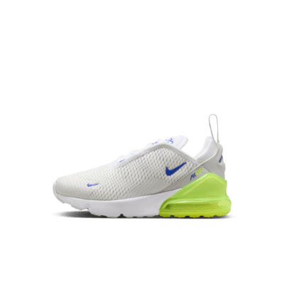 Nike Air Max 270 Hj9238-100 Sneakers Kids Us 11C White Volt Running Shoes Tf4121