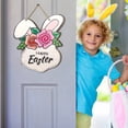 thumbnail image 4 of CoreLiving Happy Easter Wooden Plaque Sign Bunny Rabbit Decorations for Home Indoor Outdoor Spring Wall Art Hanging Door Wreath Front Door Welcome Ornament, 4 of 8