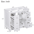 thumbnail image 2 of Roomfitters Bathroom Vanity Cabinet with 4 Drawers and Adjustable Shelves, Premium Wood Construction, Open-Back Design, White (Sink and Faucet not Included), 2 of 6