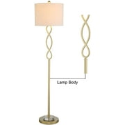 Maxax 59 Modern Gold Floor Lamp with White Drum Shade, 3-Way Dimmable Standing Lamp for Living Room and Bedroom, E26 Base, Elegant Metal Design with Rotary Switch