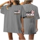 thumbnail image 4 of Fiudx Ropa de Mujer Camiseta de Manga Corta con Cuello Redondo y Estampado Informal con Estampado Frontal y Trasero de Béisbol para Mujer, 4 of 7