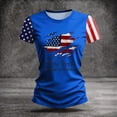 thumbnail image 5 of KDDYLITQ 250th Anniversary Independence Day Tshirt for Women Causal Usa Flag Crew Neck Tops Summer National Flag Print Vintage T-Shirts Printed Fashion Short Sleeve Tees Blue L, 5 of 6