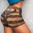 thumbnail image 4 of Pofeuu Deer American Flag Wall Print Workout Shorts for Women Scrunch Butt Lifting High Waisted Yoga Gym Seamless Booty Biker Shorts-XX-Large, 4 of 8