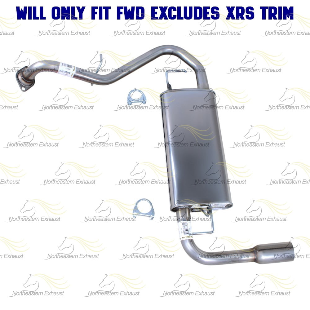 Northeastern Exhaust Extension Pipe, Muffler & Tail Pipe Fits 2005-2008 Toyota Matrix 1.8L (Fits FWD models only, excluding XRS trim) - Direct Fit | Stainless Steel System Kit