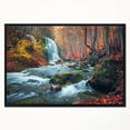 thumbnail image 2 of Designart ' Autumn Mountain Waterfall Long View ' Landscape Photography Framed Canvas Print, 2 of 3