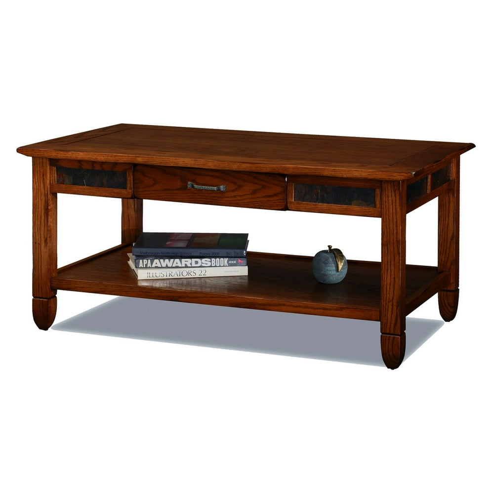Leick Home 10904 Slatestone Rustic Oak Coffee Table