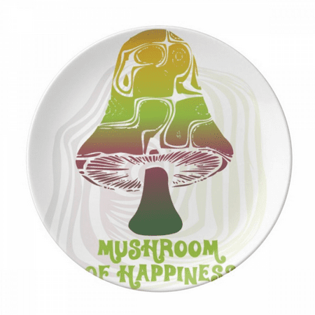 

Cute Green Mushroom Creature Illustration Plate Decorative Porcelain Salver Tableware Dinner Dish
