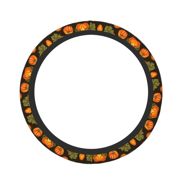 Naloa Orange Pumpkin Elastic Steering Wheel Cover, Auto Steering Wheel Cover – 15 Inch , Comfortable Grip, Fit Suvs,Vans Cars,Trucks