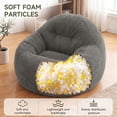 thumbnail image 2 of Bean Bag Chair with Filling, Tufted Fluffy Bean Bag Sofa with Memory Foam for the Living Room, Halls of Residence and Flats (Gray), 2 of 7