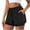 Black, variant on RKSTN Women's Shorts Dolphin Gym Shorts with Compression Liner Trendy Solid Color Split Hem High Waisted Elastic Drawstring Waistband Relaxed Fit Summer Shorts with Pockets