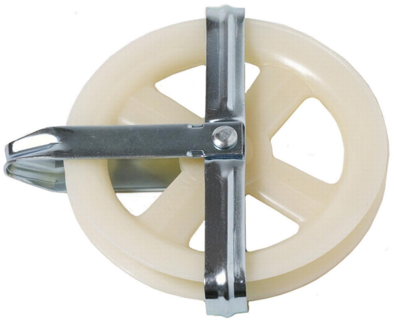 Wellington 7085 Plastic Clothesline Pulley with Zinc Finish Bracket, 4.75"
