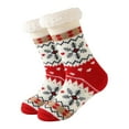 thumbnail image 3 of Yuanlong Winter Socks Christmas Themed Printed Fluffy Lined Mid Tube Socks Indoor Cozy Thermal Slippers Socks For Unisex, 3 of 3