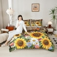 thumbnail image 4 of Castle Fairy Sunflowers Daisy Butterflies Full Size Comforter Sets 3-Piece for Boys Girls,Chic Floral Blossoms Bedding Comforter Set,Old Barn Door Lightweight Bedding Sets,Lightweight Room Decor, 4 of 8