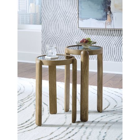 Signature Design by Ashley Jossor Contemporary End Table Set Brown