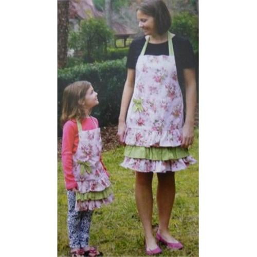 Manual Woodworkers and Weavers IOVGCP Flower Market Child Pink Apron, 27 by 29 inch Adult Black