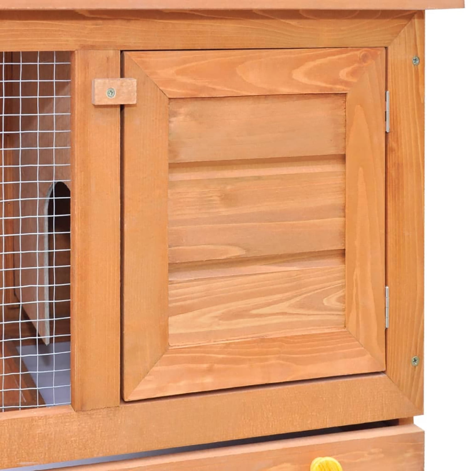 Pefilos 35" Wooden Two-Story Bunny Cage, Outdoor Rabbit Hutch with Run, 1 Door Small Animal House Pet Cage, Easy to Clean, Orange Pefilos 35" Wooden Two-Story Bunny Cage, Outdoor Rabbit Hutch with Run, 1 Door Small Animal House Pet Cage, Easy to Clean, Orange