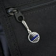thumbnail image 3 of Thin Blue Line American Flag Antiqued Charm Clothes Purse Suitcase Backpack Zipper Pull Aid, 3 of 3