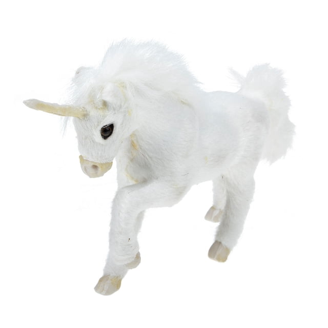 KAKOWELY Figurines d'Action Licorne Réalistes Fourrure Blanche Jouet pour Enfants 1Ensemble