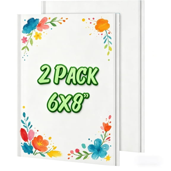 Tutuviw 2 Pcs Blank Hardcover Books for Write Stories,6x8 inch Hardcover Blank Sketchbooks,Blank Book Journal -Unlined Page Make Your Own Book for Christmas Gift (20 Sheets/40Pages, White)