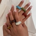 thumbnail image 4 of Modern Contoured Resin Rings Stackable Joint Rings Smooth Textured Surfaces Accessory For Outfit Enhancement, 4 of 8