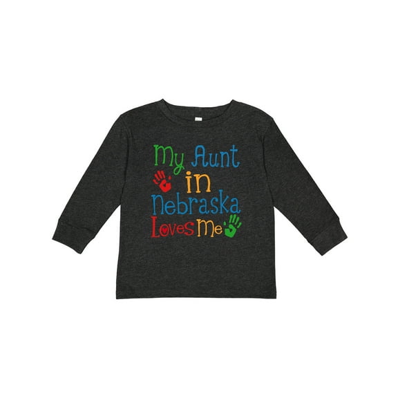 Inktastic My Aunt in Nebraska Loves Me Boys or Girls Long Sleeve Toddler T-Shirt