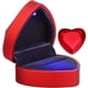 thumbnail image 1 of Caja de terciopelo para anillos, caja para anillos en forma de corazón con joyero con luz LED para bodas, propuestas y compromisos oso de fresa  Electrónica, 1 of 5