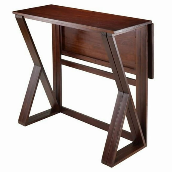 36.22 x 39.37 x 31.5 in. Harrington Drop Leaf High Table, Antique Walnut