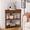 Brown, variant on 33.8" Triangular Light Espresso wood Corner Side Table,3 Tier End Corner Table with Solid Legs for Living Room, Bedroom
