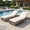 Beige+Grey Brown, variant on MODERNLUXE Outdoor Chaise Lounge Chair Set of 2,Rattan Patio Furniture with Adjustable 5-Position Backrest,Removable Cushions & Wheels for Poolside,Garden,Patio,Deck,Grey Brown+Beige