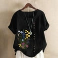 thumbnail image 1 of Xuyuer Women Tops Causal Summer Short Sleeve Oversized T Shirts Loose Blouses Fashion Round-Neck Comfy Women Tunic Tee Shirts Tops Loose Fit Regular Blouse, 1 of 5