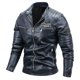 thumbnail image 2 of Chaqueta de cuero sintético para jóvenes JG-8568 para hombre, además de ropa de motociclista de terciopelo, cálida y informal a la moda para hombre, 2 of 4