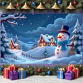thumbnail image 3 of Snowy Theme Winter Banner Blue Tone Christmas Banner Christmas Winter Scene Snow Scene Banner for Christmas Party Winter Celebration Holiday Decoration, 3 of 9
