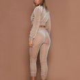 thumbnail image 3 of Itsame Tops and Pants Activewear Set Womens Sweatsuits 2pcs Sets Long Sleeved Solid Color Women Athletic Outfit Sets Beige Size M, 3 of 9
