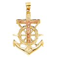 thumbnail image 1 of 14K 2T Religious Crucifix Anchor Pendant, 1 of 1
