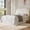 Cream White, Chenille Fabric, variant on Amolife Queen Bed Frame, Upholstered Platform Bed with Streamlined Adjustable Headboard, No Box Spring Required, Beige, Chenille Fabric