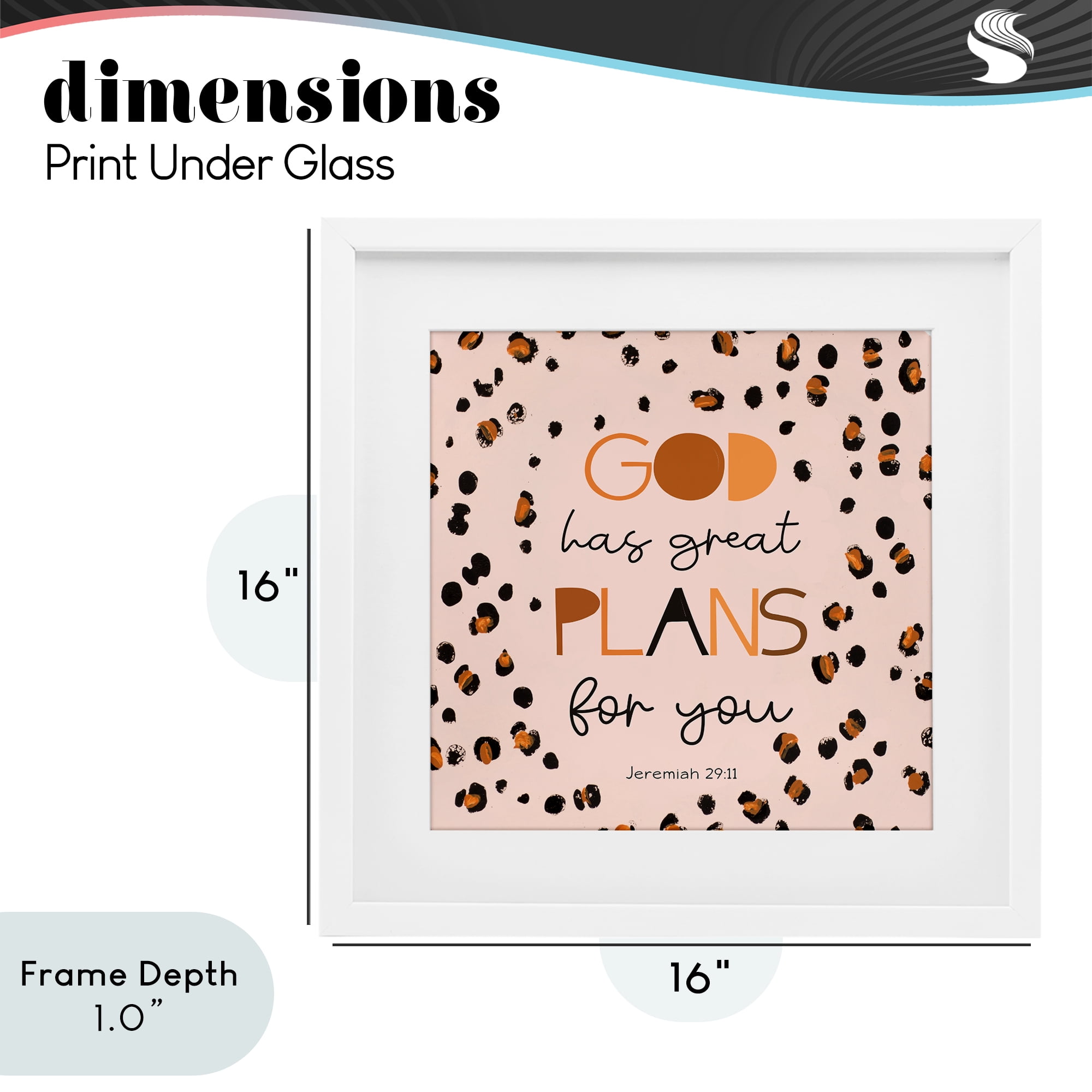 Stupell Industries God Has Plans For You White Framed Print Under Glass, design by Patricia Pinto