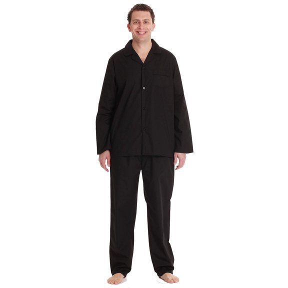 #FollowMe Mens Plaid Flannel Pajama Set  Stylish & Cozy Winter Sleepwear (Black, XX-Large)