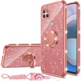thumbnail image 1 of wonima11 for Moto One 5G Ace (One 5G UW Ace) Case, Case for Girls Women Glitter Cute Soft Cover with Ring Kickstand Shockproof Protective Phone Case for Motorola G 5G (2020) 6.7" - Rose Gold, 1 of 1