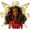 thumbnail image 3 of Muñeca Barbie para Navidad de 2018 con vestido rojo metalizado para niños mayores de 6 años, 3 of 8