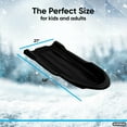 thumbnail image 3 of Toboggan Snow Sled for Kids and Adults, 46" Heavy Duty Plastic Open Back Slider with Handles and Hole for Pull Ropes- (Ropes Excluded) Kid and Adult Winter Fun, Black, by Superio, 3 of 8