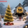 thumbnail image 3 of Stylish Metal Hanging Christmas Tree Wind Spinner - Festive Garden Decoration with Joyful Silhouettes & Sparkling Stars, 3 of 7
