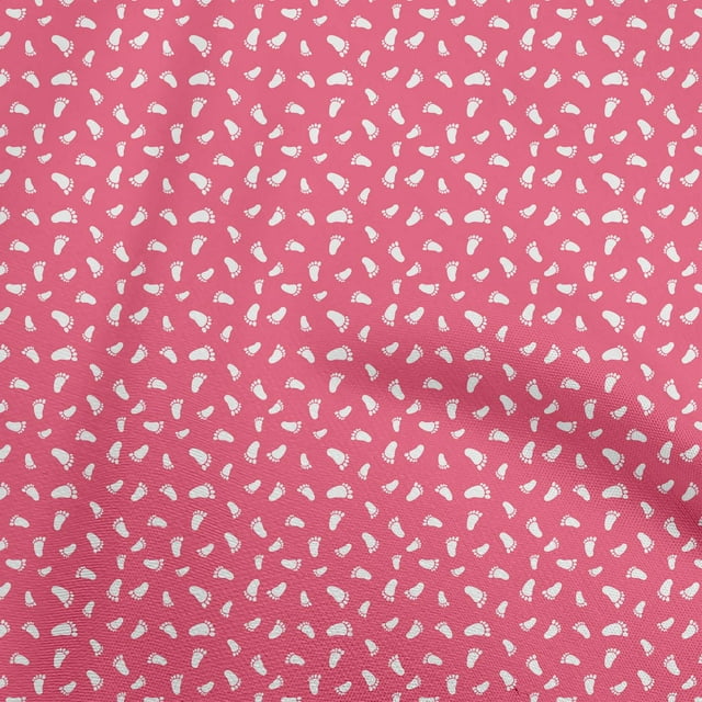 oneOone Silk Tabby Rose Pink Fabric Kids Foot Craft Projects Decor Fabric Printed By The Yard 42 Inch Wide