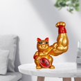 thumbnail image 3 of Esculturas Fortune Feng Shui Gato Decoración de Dorado 1 Gloria  Figurilla de gato, 3 of 9